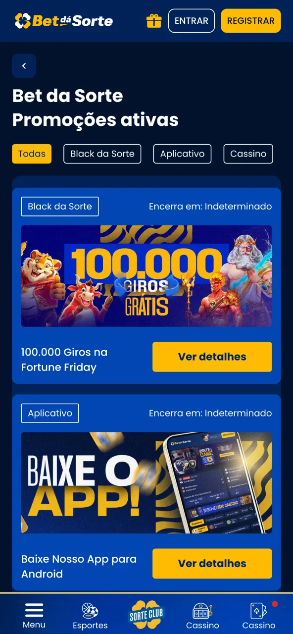 Promoções exclusivas e bônus variados na plataforma Bet da Sorte.